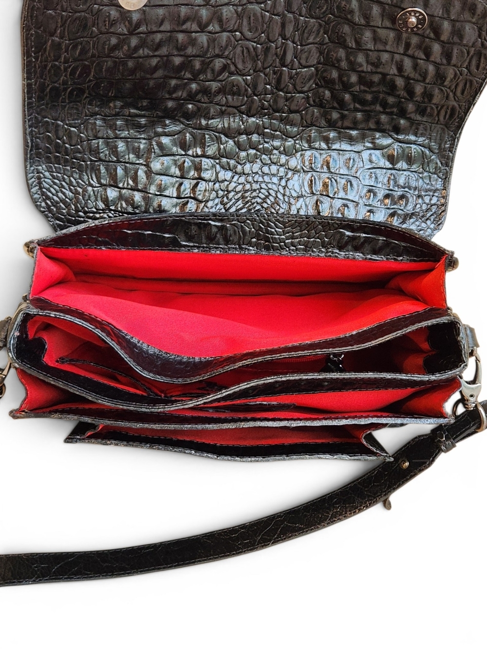 RARE SAAVA Black Crocodile Leather Handmade Custom Order Bag - Picture 10 of 15